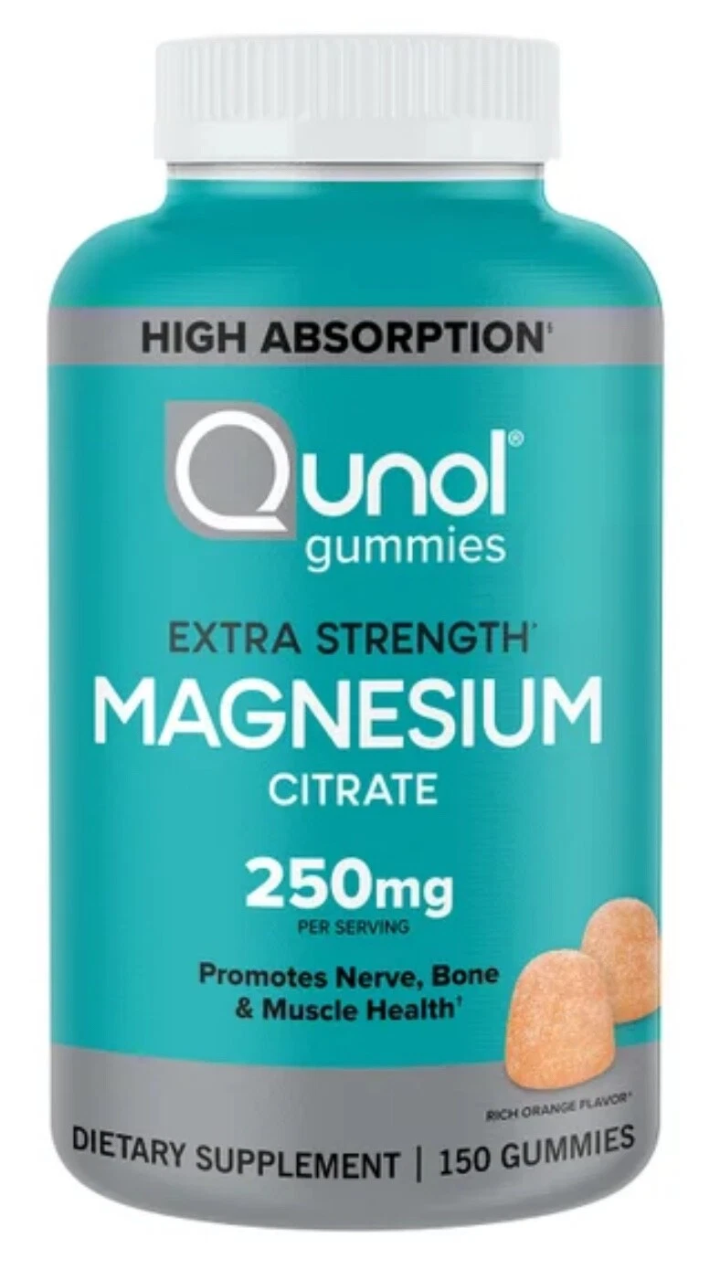 Qunol Extra Strength Magnesium Citrate Gummies, 250mg (150 Count)