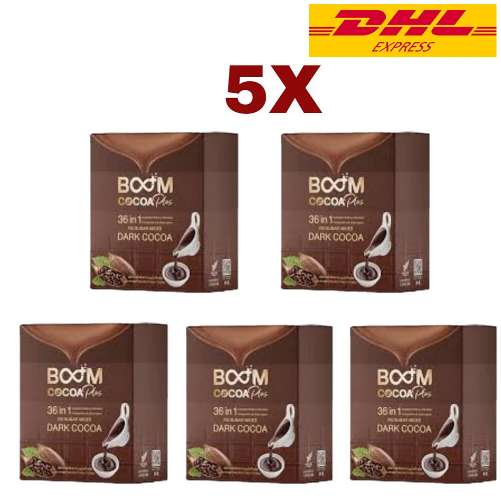 Boom Cocoa Plus Dietary Supplement 36 in 1 Weight Managet Fiber No Sugar 5 Boxes