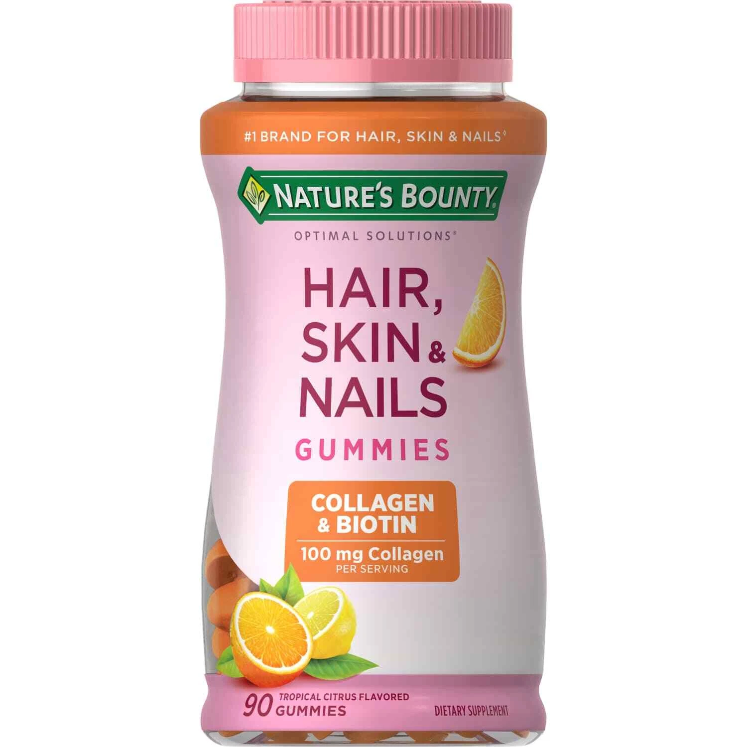 Nature's Bounty Hair Skin and Nails With Collagen and Biotin- Gummies- 90 Ct