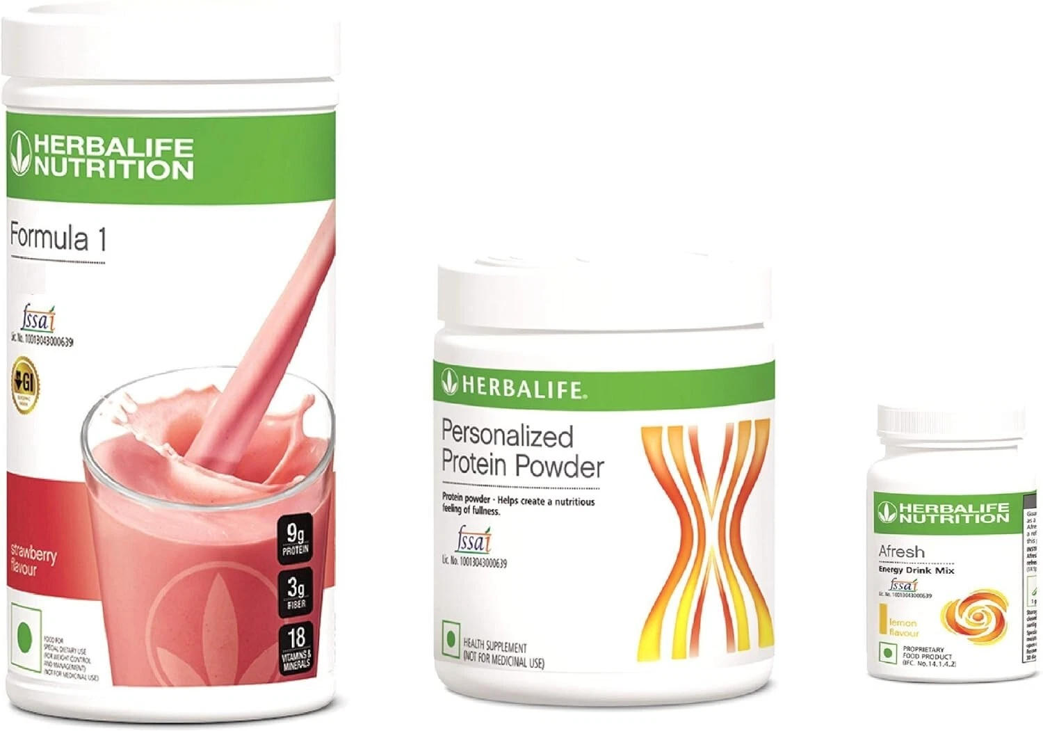 erbalife F1 Strawberry Shake,500g, F3 Protein Powder, 200g and Afresh Lemon, 50g