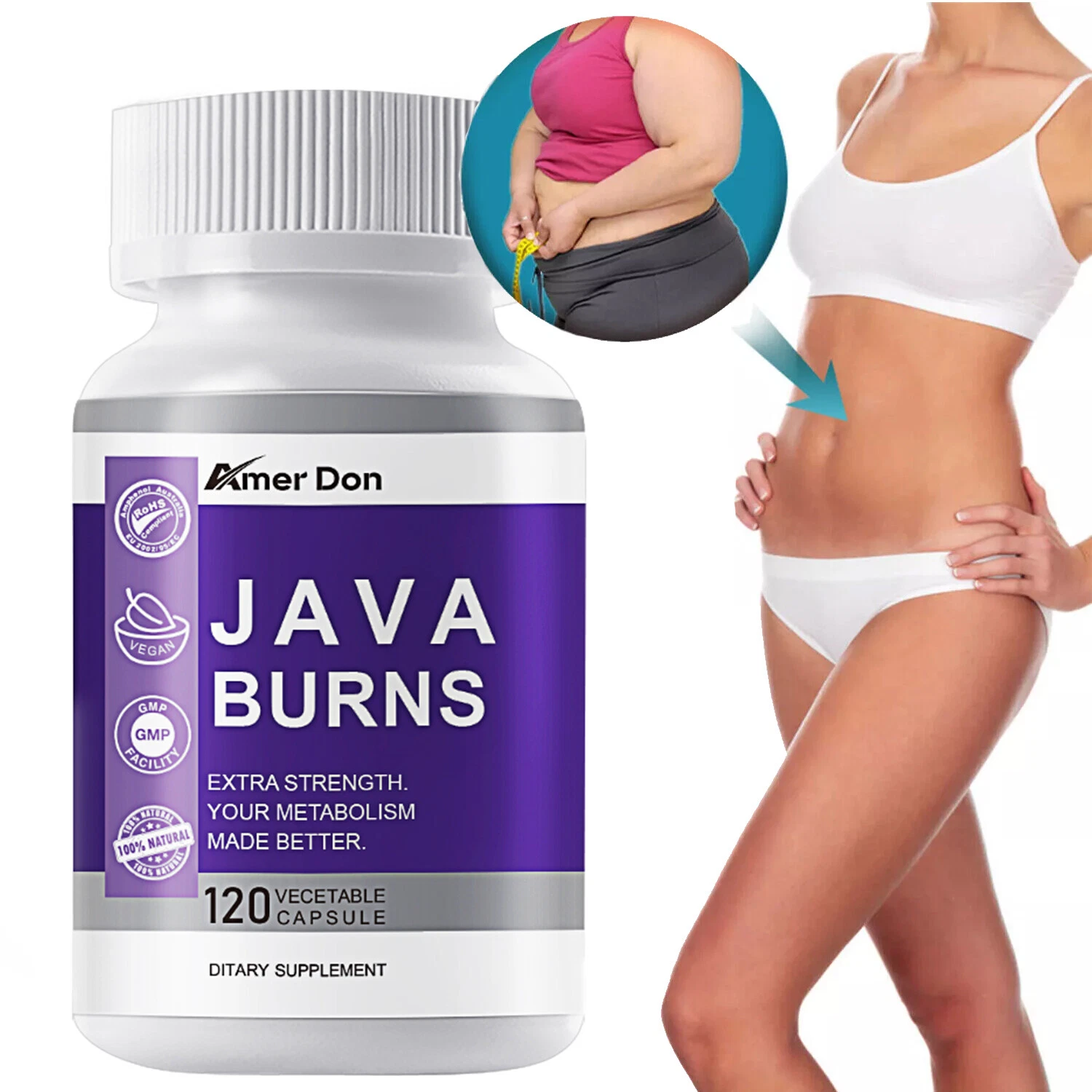 Java Burns Fat Burner Capsules Weight Loss Fat Burner Slimming 120 Capsules