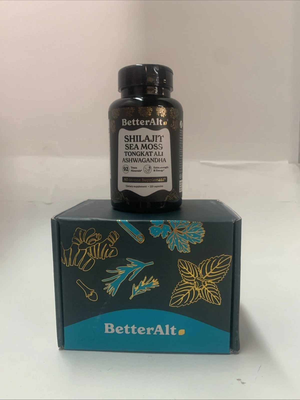 Better Alt Shilajit Sea Moss TA Ashwagandha 92 Minerals Supplement 120ct 7/26