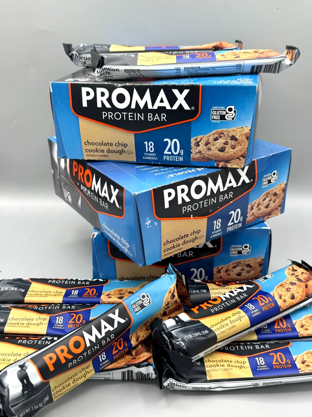 48 ProMax Protein Bar, Chocolate Chip Cookie Dough, 48 Bars, 2.64 oz (75 g) Each