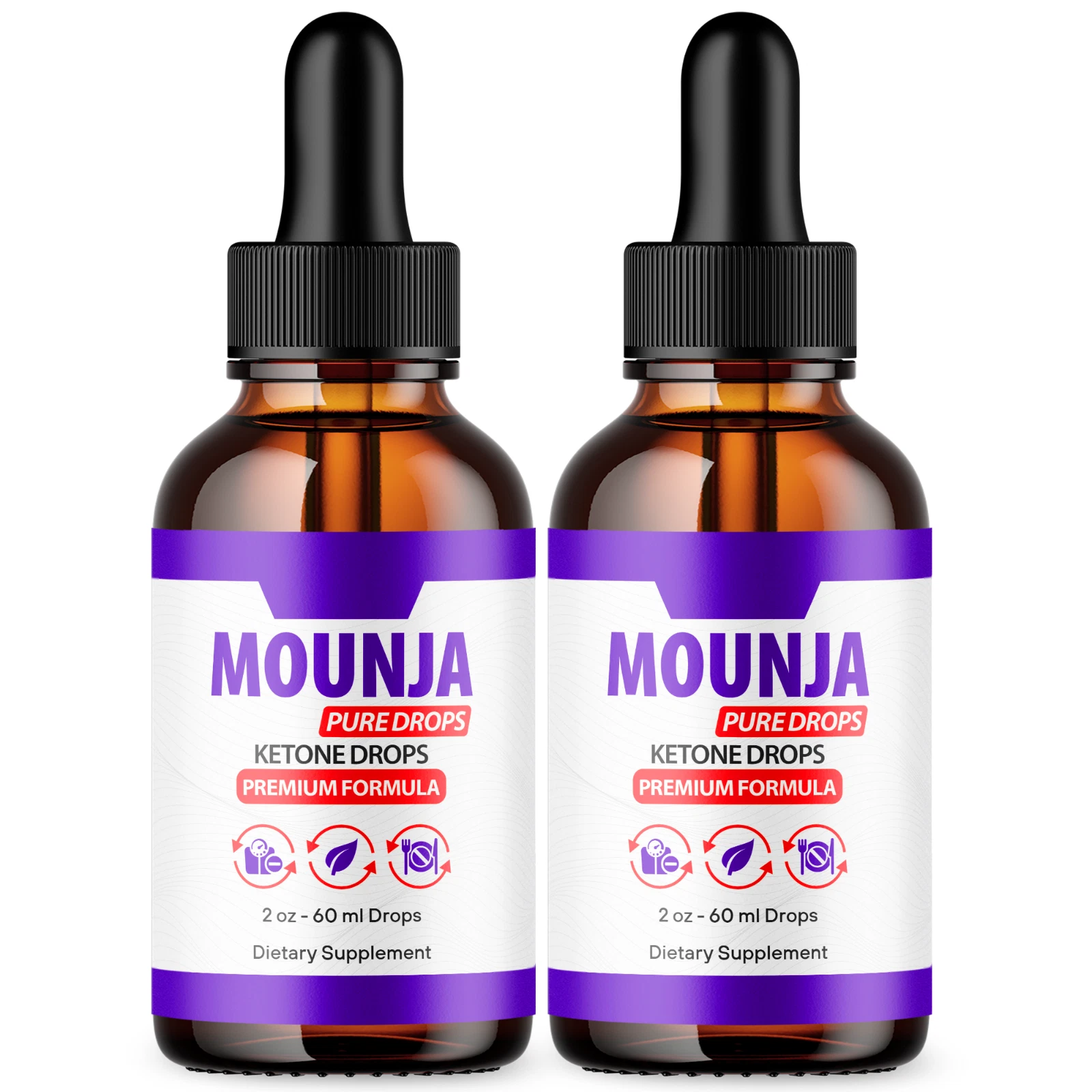 Mounja Pure Drops Max Strength Keto Formula Weight Management Supplement 2 Pack