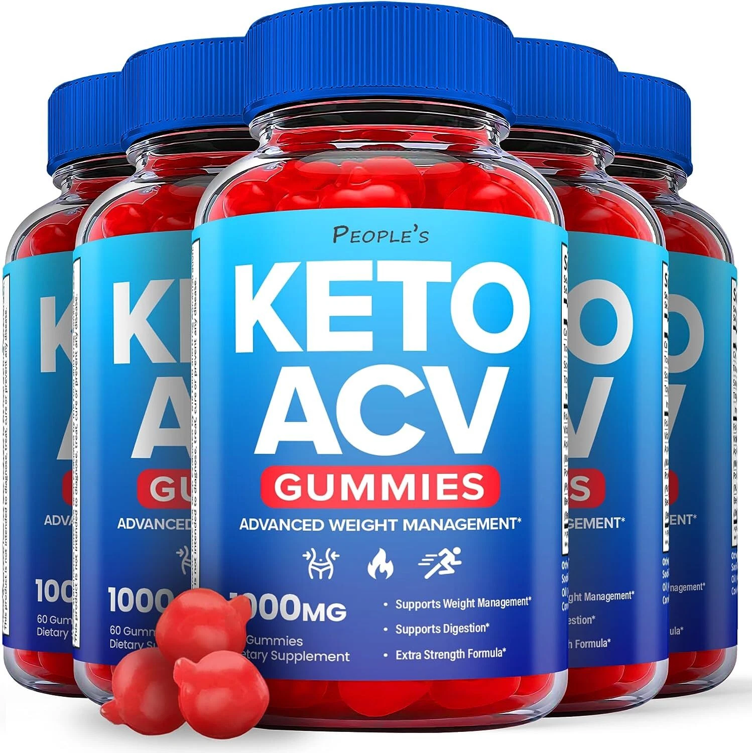People's Keto Gummies - People's ACV Keto Gummys For Weight Loss OFFICIAL-5 Pack