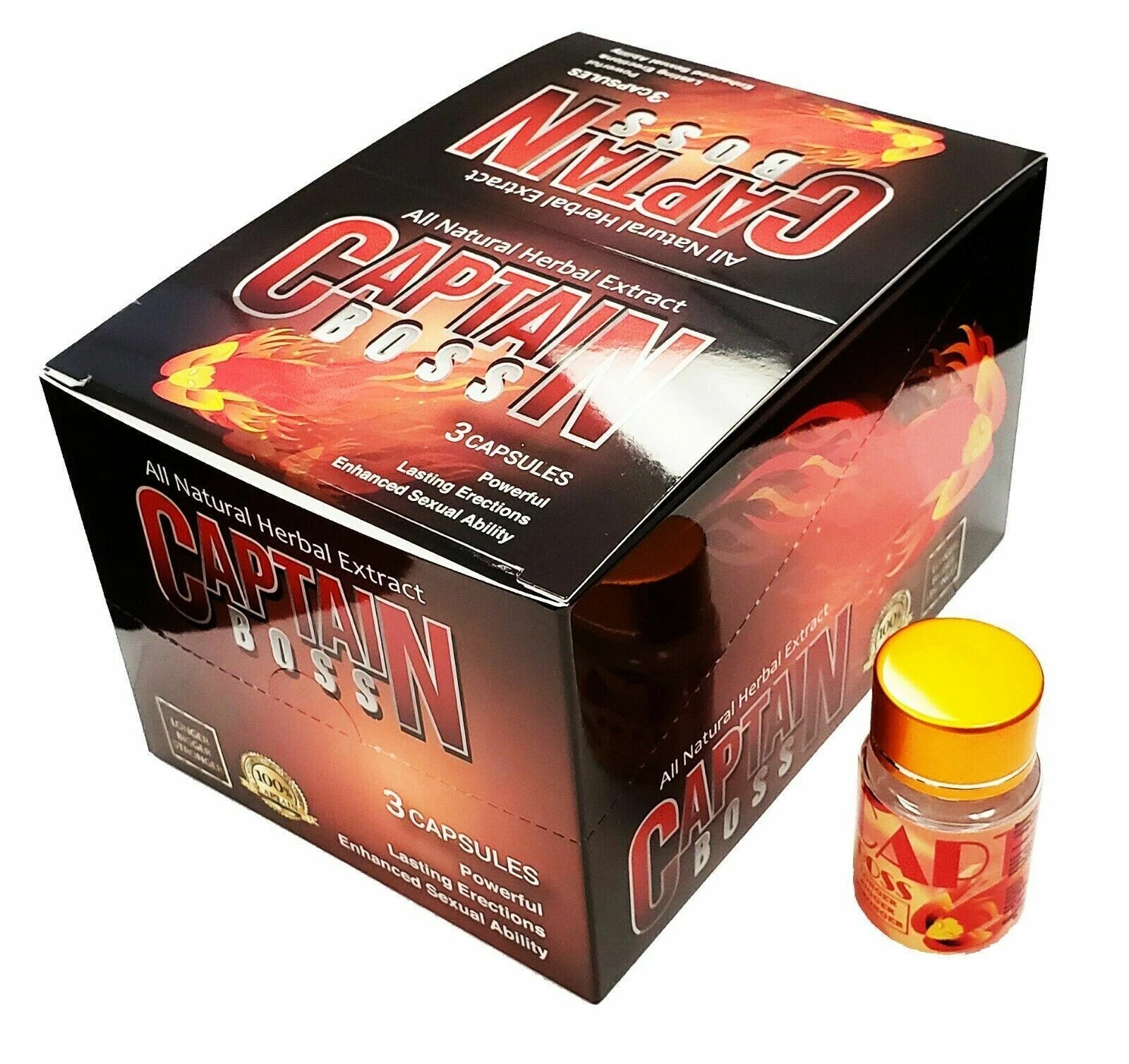 Captain Boss 12 Bottles 3 pills in a Bottle Male Sexual Enhancement Pill Longer