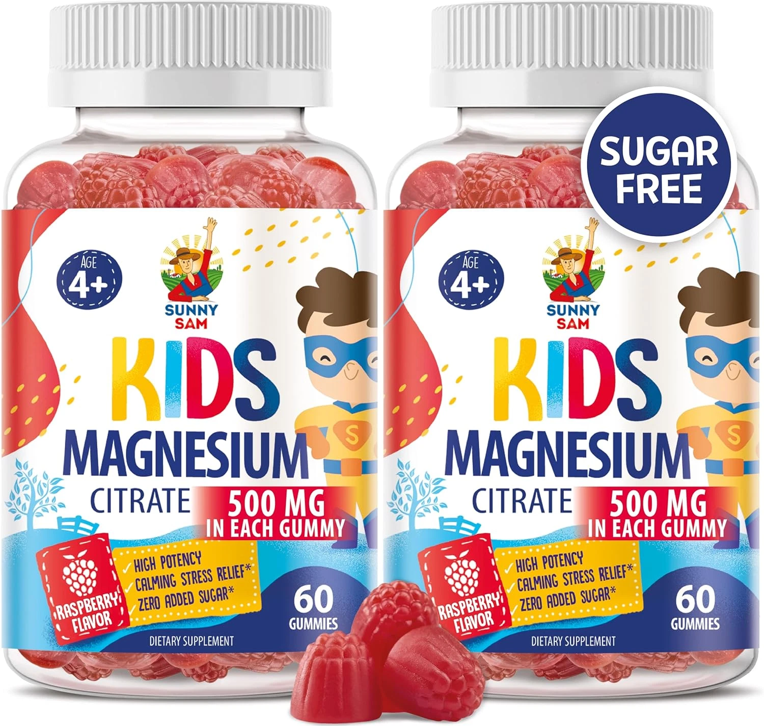 Sugar-Free Magnesium Gummies for Kids & Teens - 500Mg Calm Magnesium Citrate ...