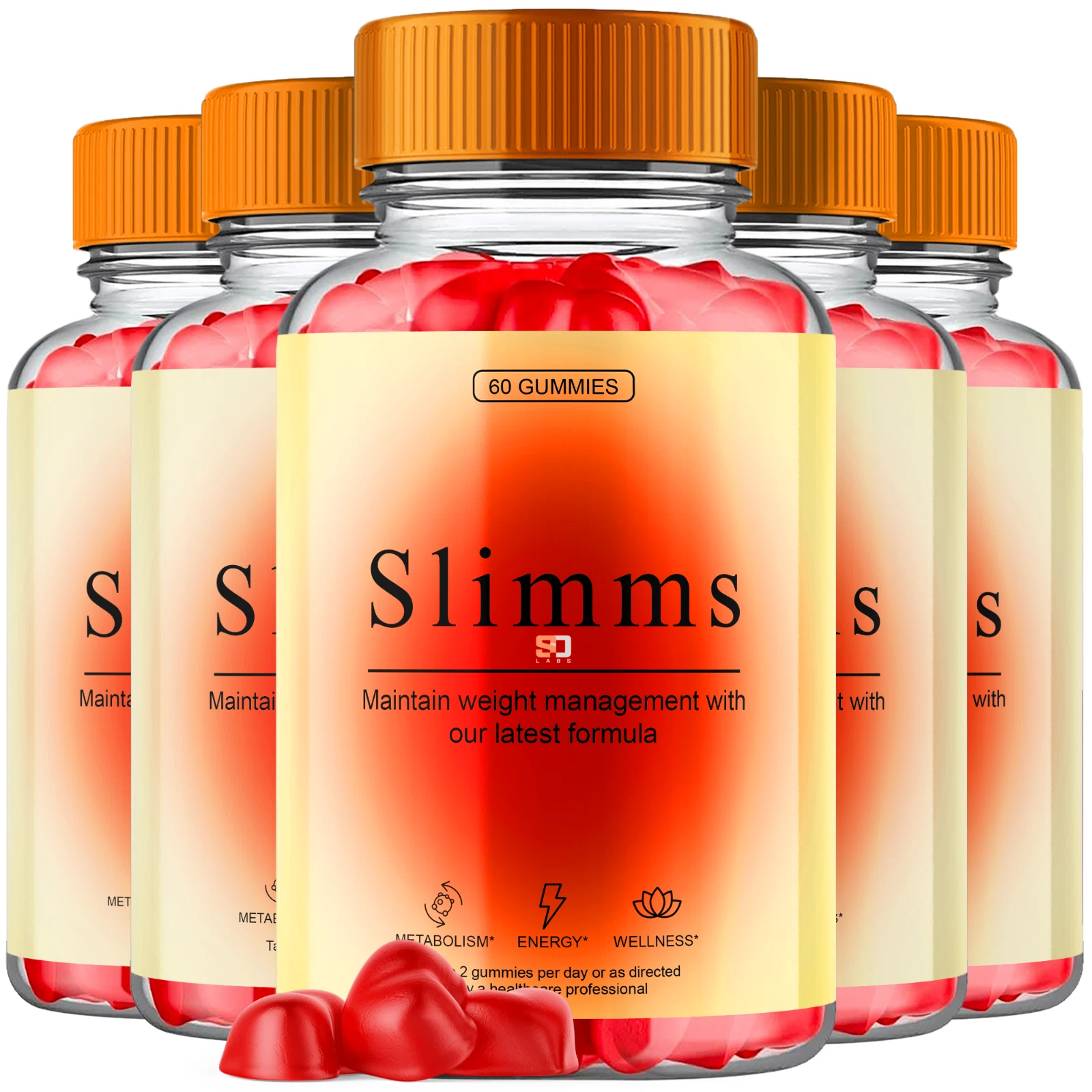 Slimms Keto Gummies Promotes Weight Management, Metabolism and Energy (5 Pack)