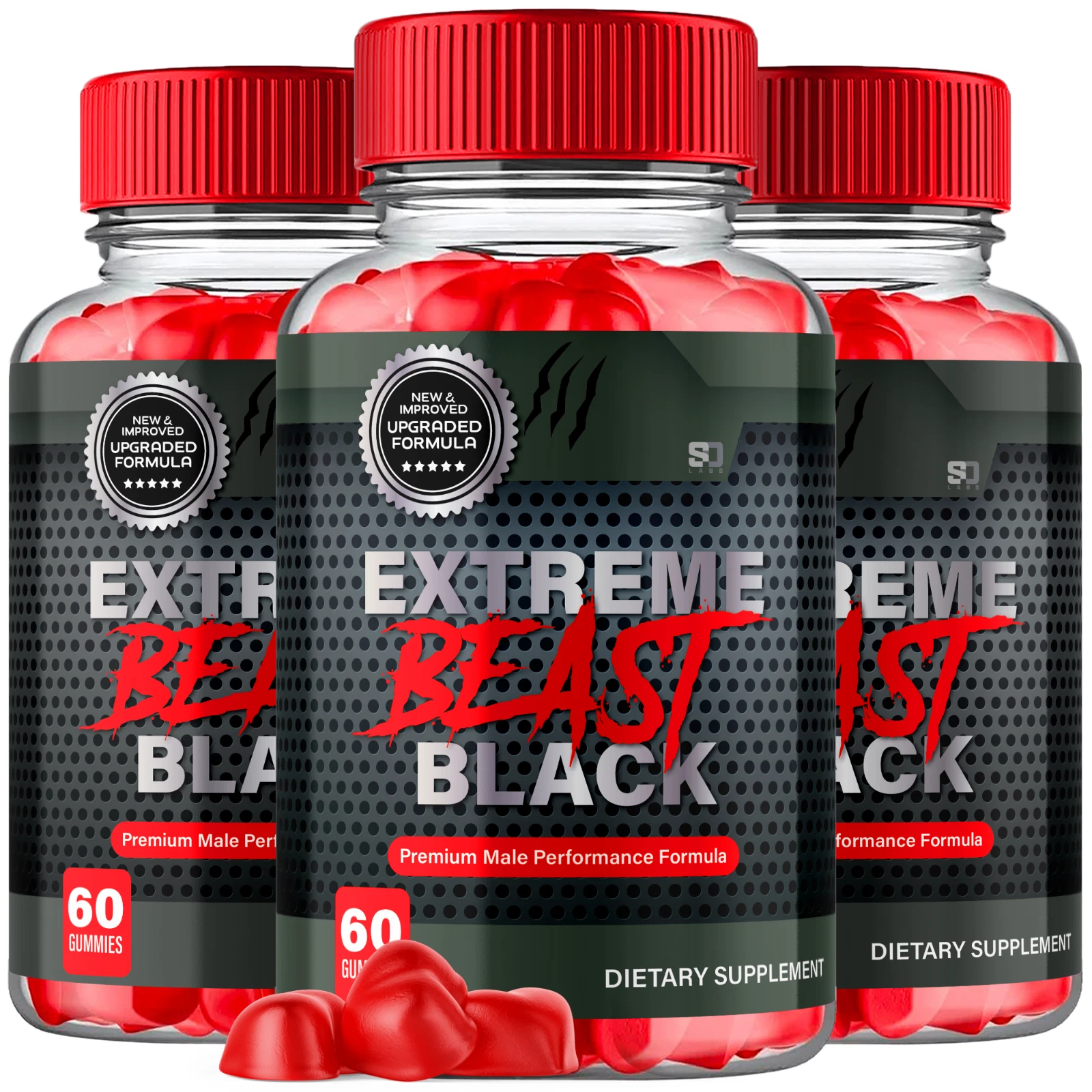 Extreme Beast Black Premium Male Performance Formula (3 Pack)