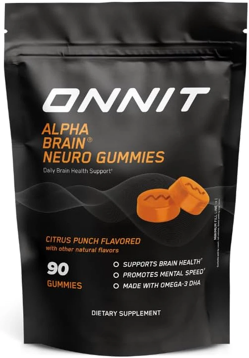 ONNIT Alpha Brain Focus Gummies - Vegan Citrus Punch, 90 Count -Health