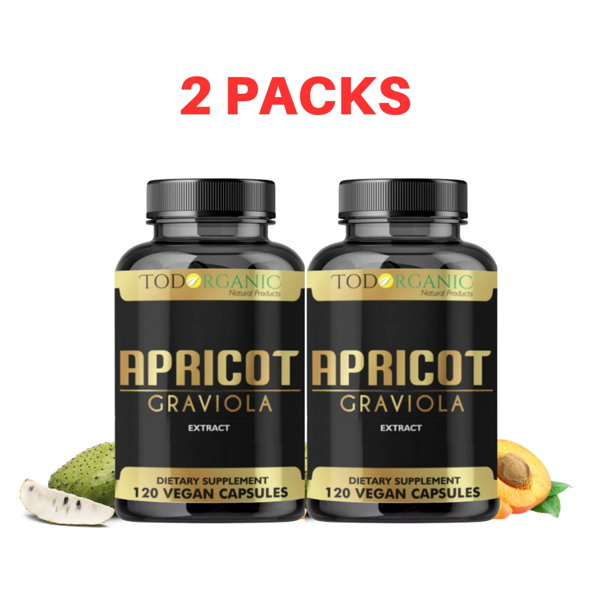 120 Vegan Capsules Apricot & Graviola Extract - Natural Wellness Support