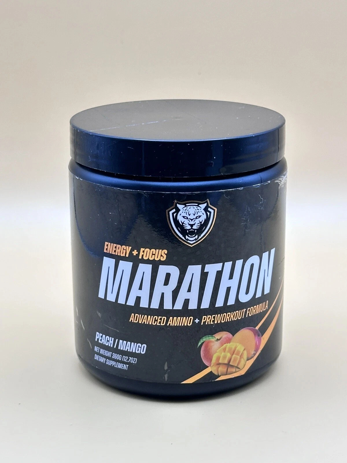 Marathon, Advanced Amino + Preworkout Formula, Peach Mango, 12.7 oz (360 g)