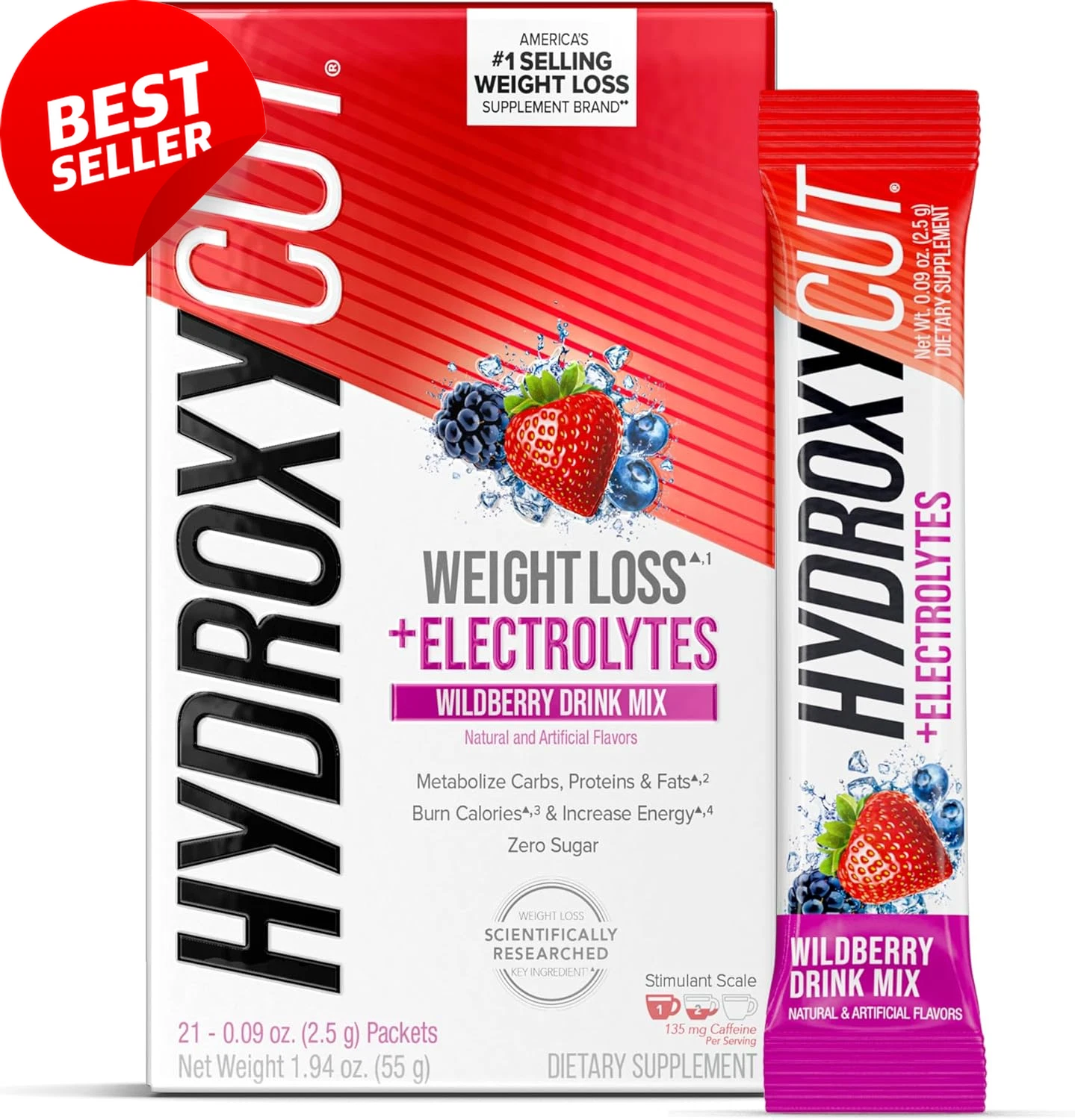 Wildberry Blast Drink Mix, 21 Packets,Zero Sugar & Calories, Boost Energy