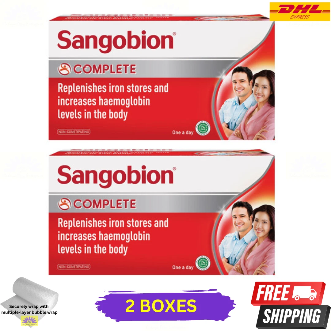2 X Sangobion Complete Replenishes Iron Stores & Increase Haemoglobin 100'S