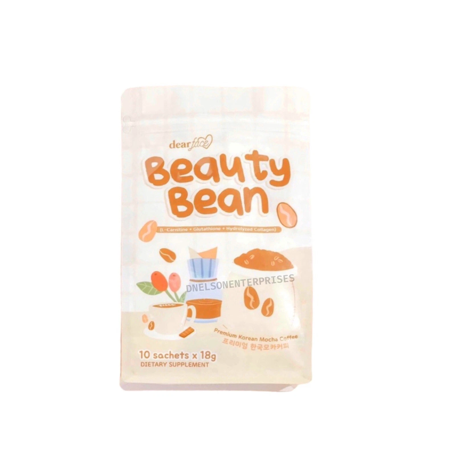 Dear Face BEAUTY BEAN Premium Korean Mocha Coffee 10 Sachets