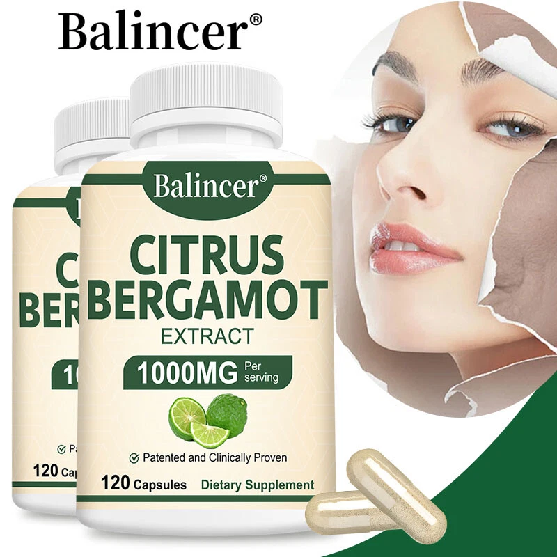 Citrus Bergamot Extract 1000mg Supplements Organic Cholesterol Health Skin