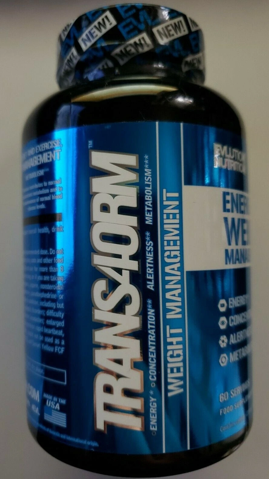Evlution Nutrition Trans4orm Thermogenic Fat Burner - 120 Capsules Exp 2/2026