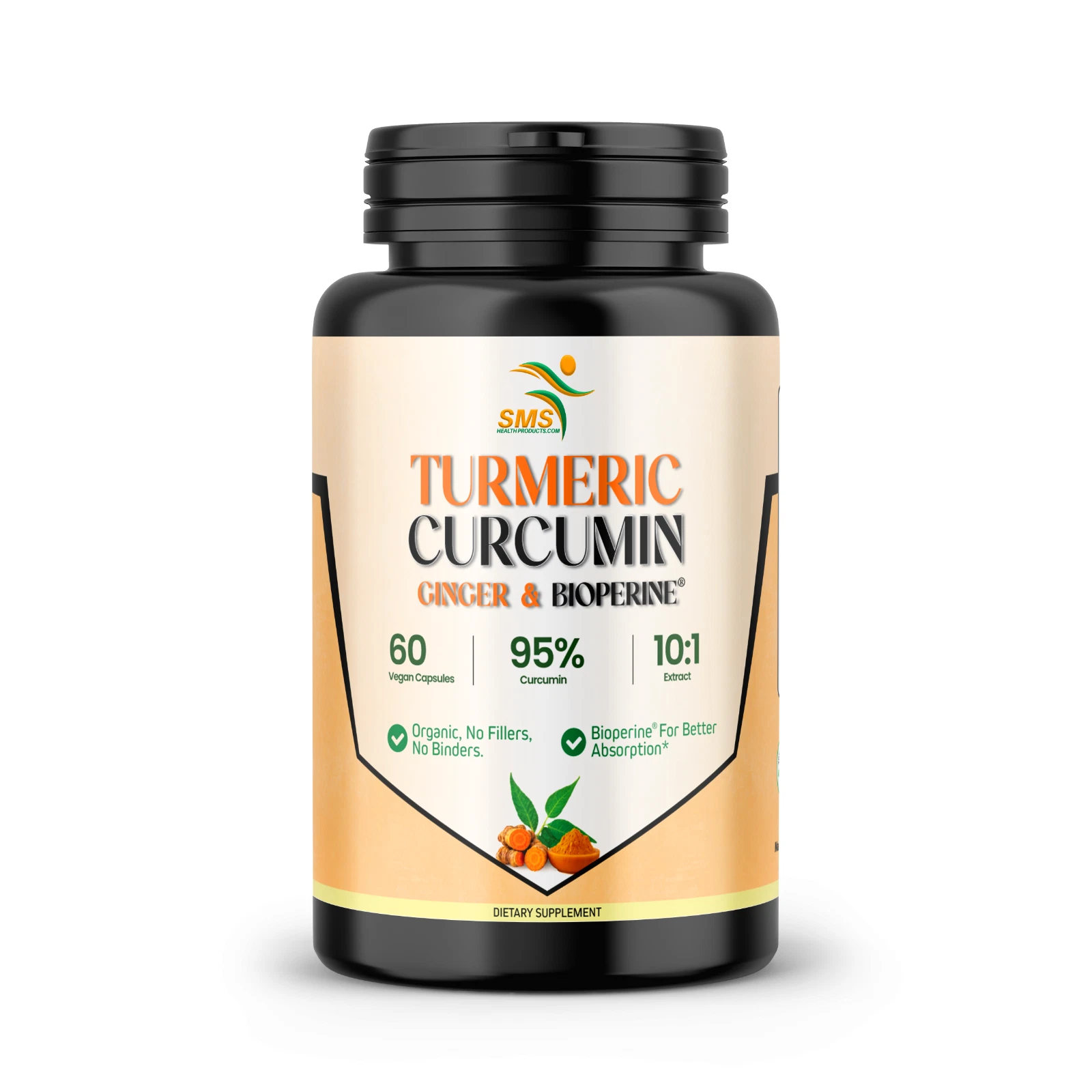 Turmeric Ginger Curcumin 1000mg Daily Joint Relief Aid Bioperine Tumeric 60 Caps