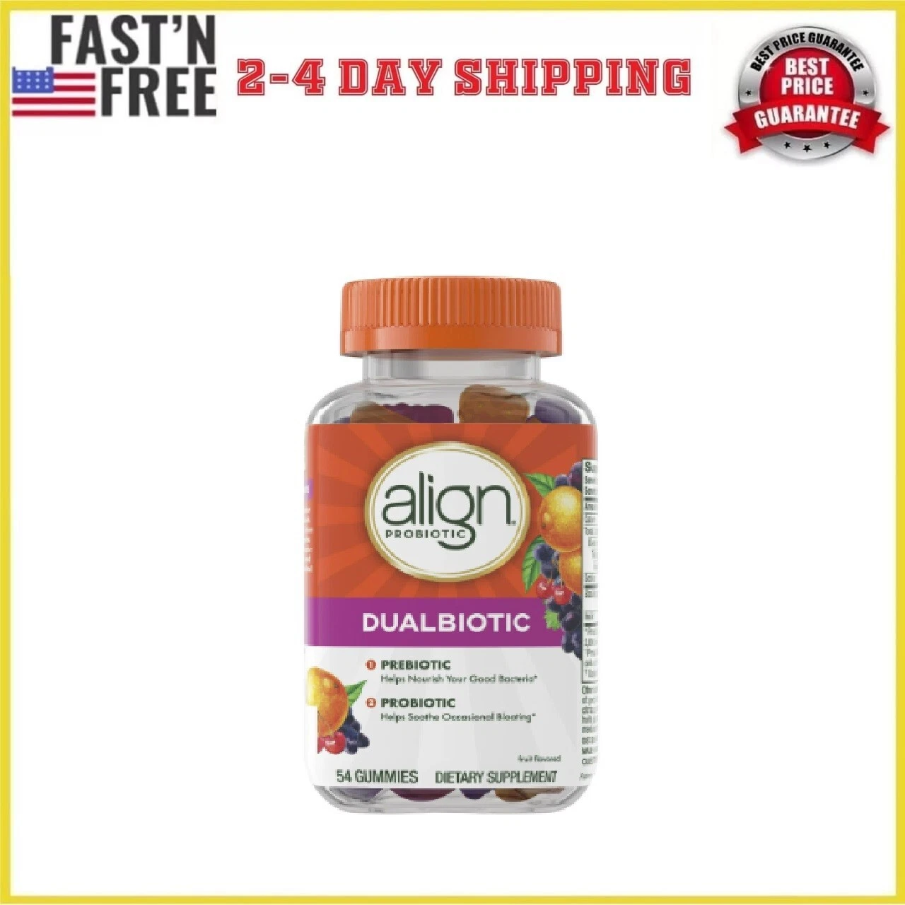 Align Probiotic DualBiotic Gummies, Daily Prebiotic + Probiotic Supplement