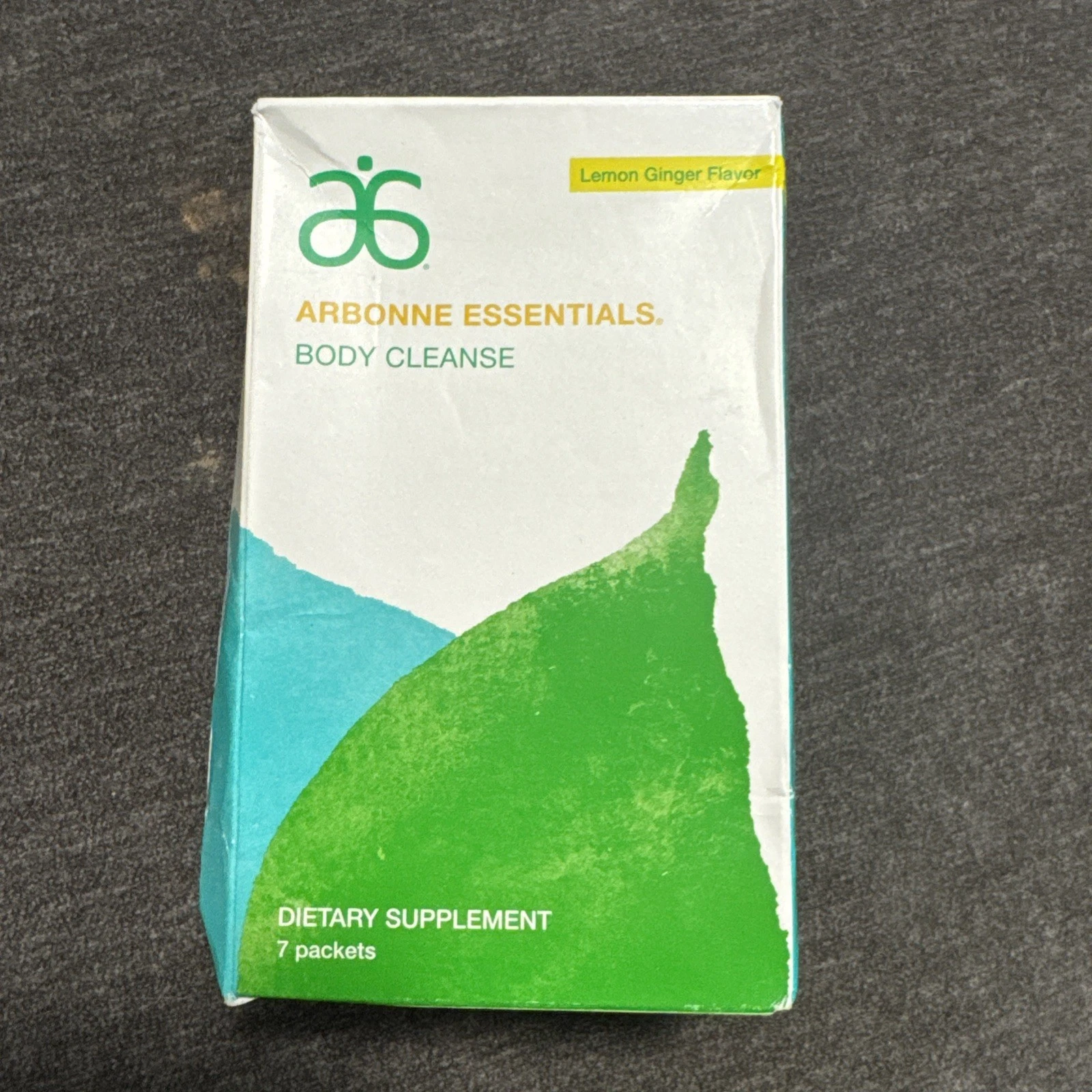 Arbonne Essentials Body Cleanse Lemon Ginger Flavor 7 Packets New in Box
