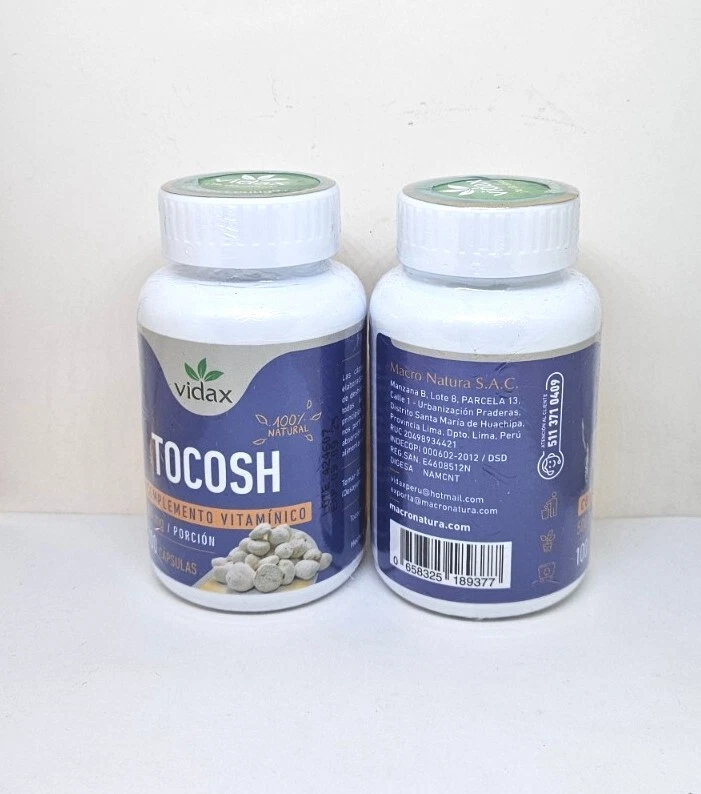 TOCOSH 1 BOTTLES 100 CAPS 500 Mg 100% NATURAL FROM PERU !!!