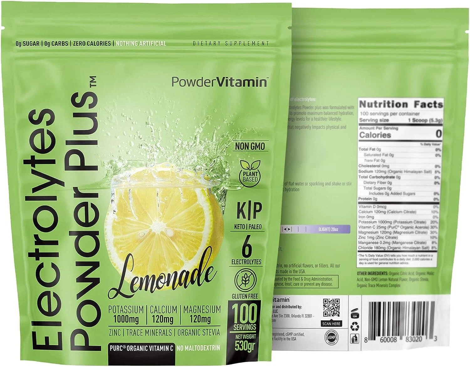 PowderVitamin Electrolytes Powder Plus [Lemonade] 100 servings