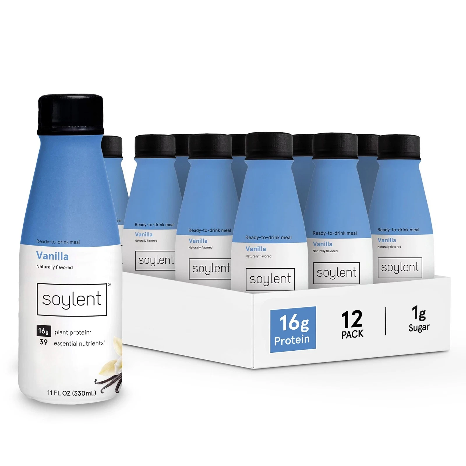 Vanilla Meal Replacement Shakes 11 Fl Oz Pack of 12 Vegan Protein Nutrition