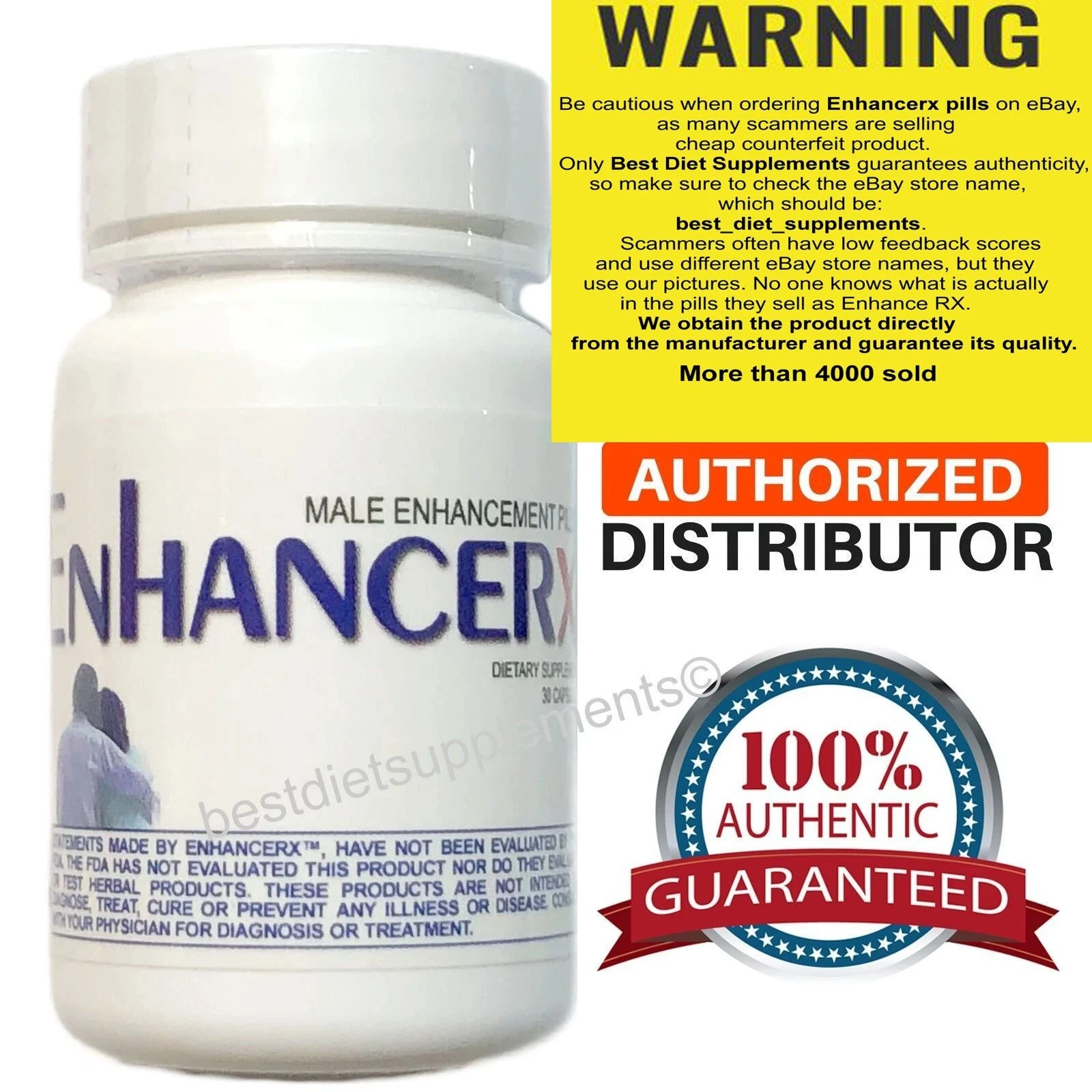 ENHANCERX ENHANCE RX MALE ENHANCEMENT PILLS SUPPLEMENT 30 CAPS