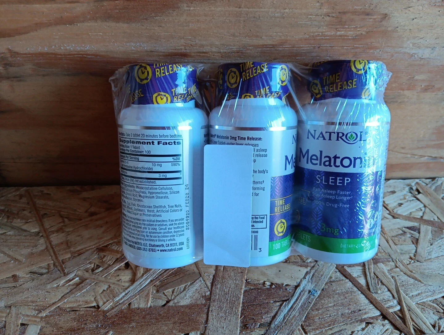 3 X Natrol Melatonin for Sleep - 3mg 100 Tablets Vegetarian 100% Drug Free 12b