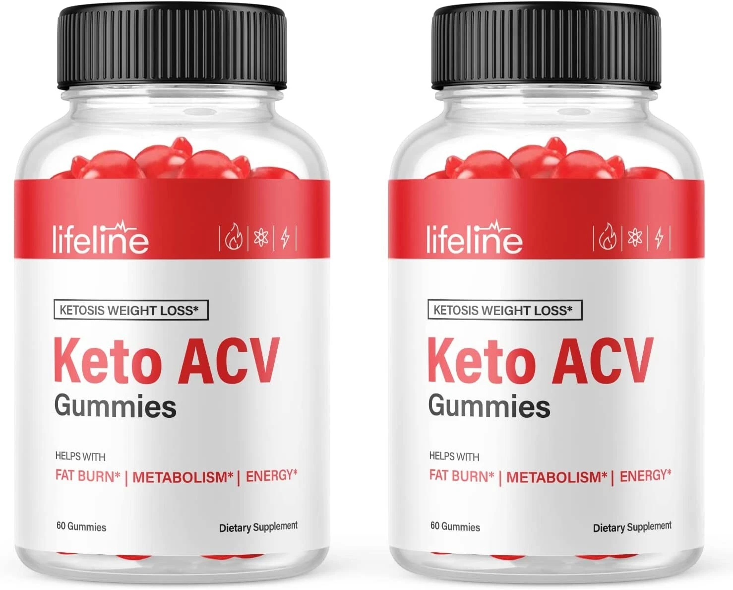 2 Pack- Lifeline Keto ACV Gummies, Weight Loss, Appetite Suppressant-120 Gummies