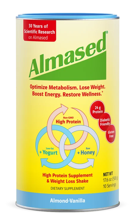 Almased Vanilla Meal Replacement Shake - Low-Glycemic High Plant Base Protein