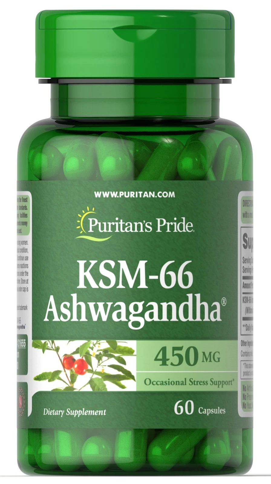 Puritan's Pride Ashwagandha KSM-66 450 mg-60 Capsules