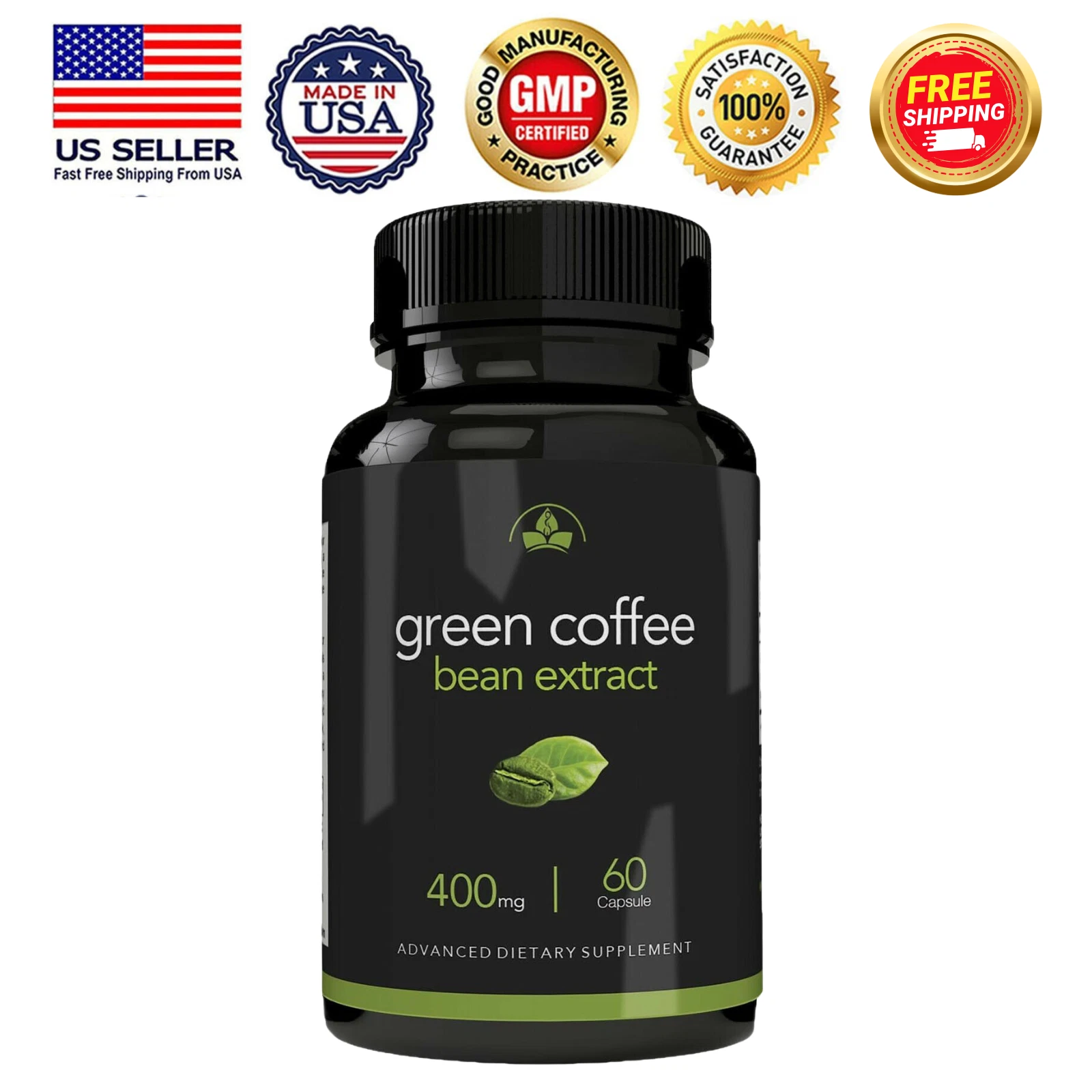 Green Coffee Bean Extract Supports Healthy Weight Loss Fat Burn Dietary Capsules