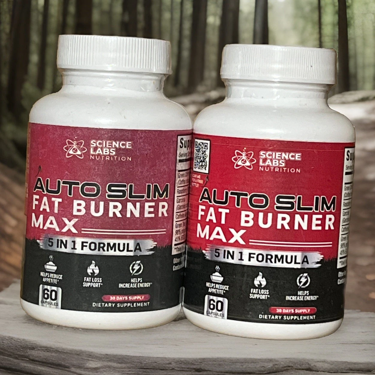 2 - 60 Pill Bottles Science Labs Auto Slim Fat Burner Exp 26-27 New Sealed