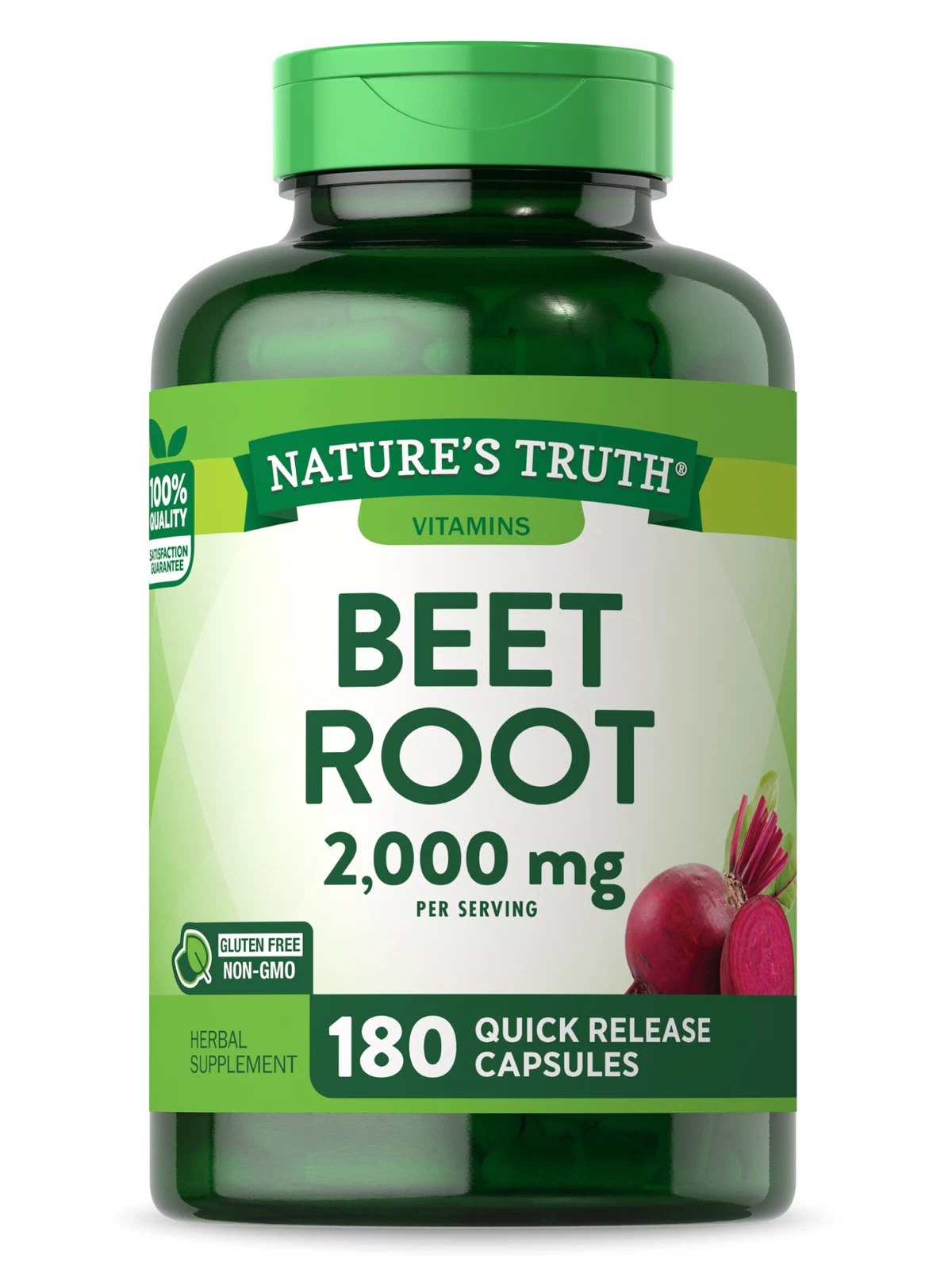 Beet Root Capsules 2000mg | 180 Count | Non-GMO, Gluten Free | by Nature's Truth