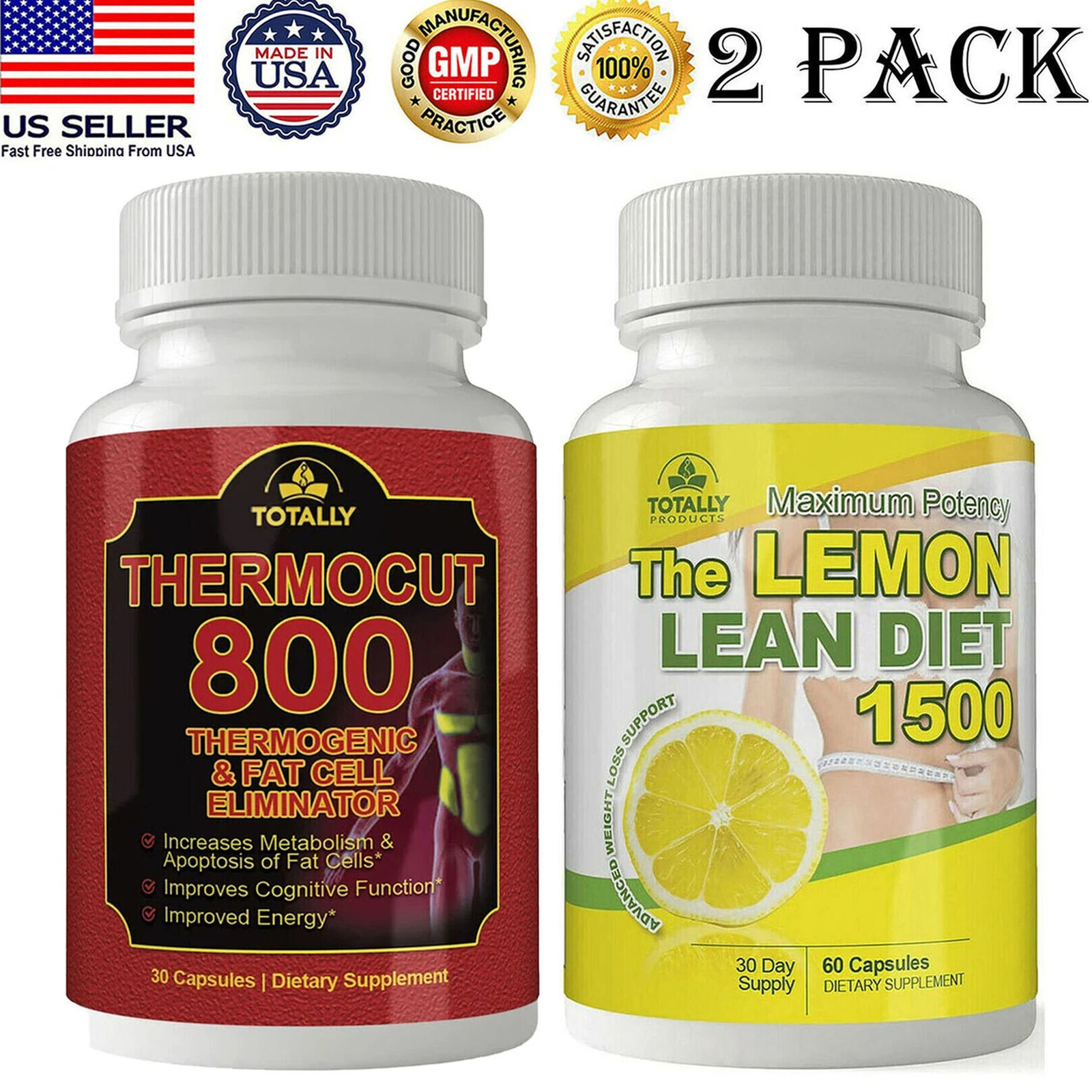 Thermocut 800 Thermogenic Lemon Lean Diet Fat Burn Weight Loss Dietary Capsules