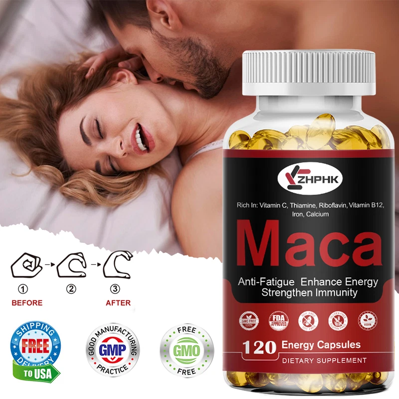 Organic Maca Root Libido 120 Capsules | Peruvian Maca Extract for Men & Women