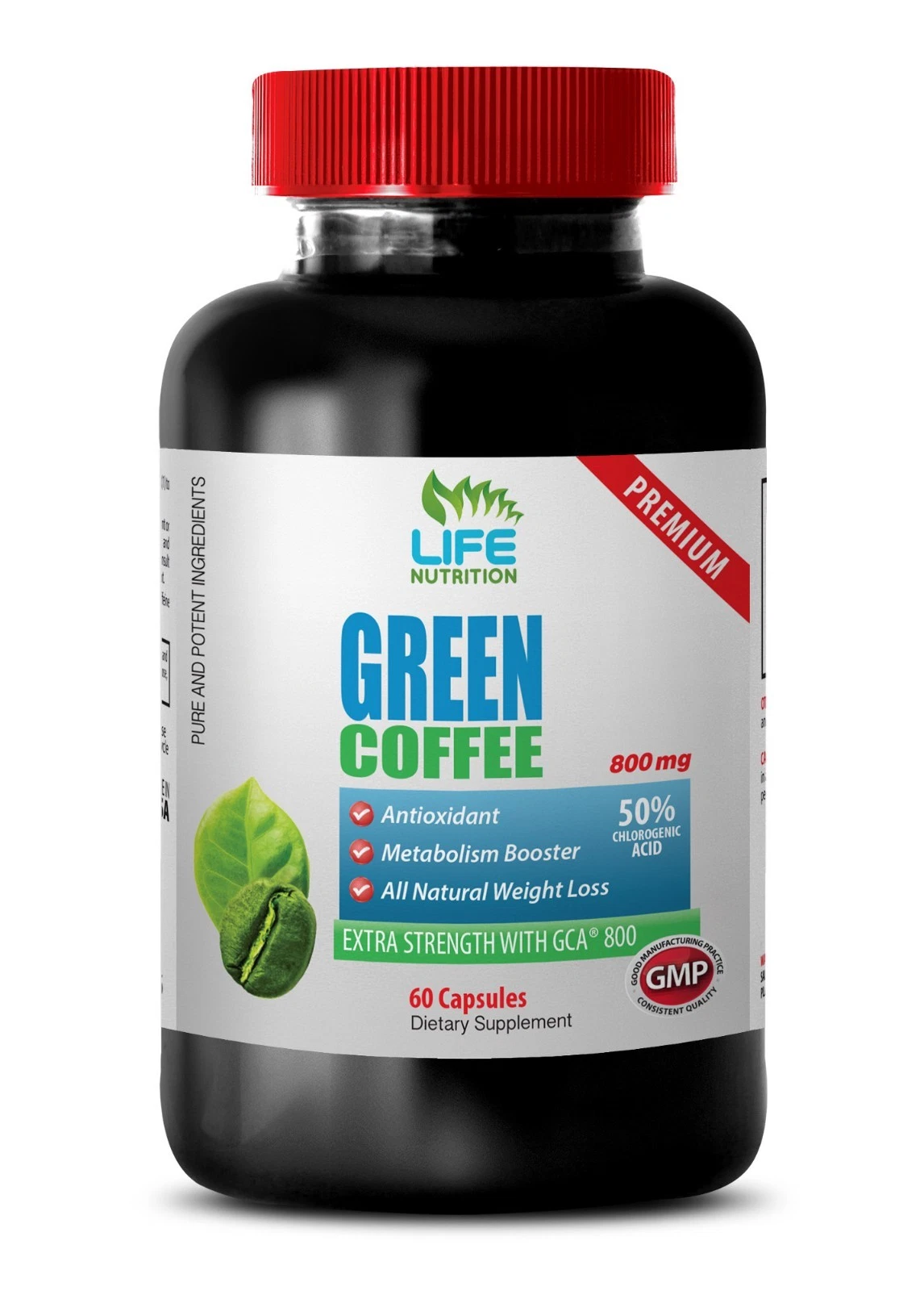 Unroasted Green Coffee Beans - Green Coffee Extract GCA 800mg - Weightloss 1B