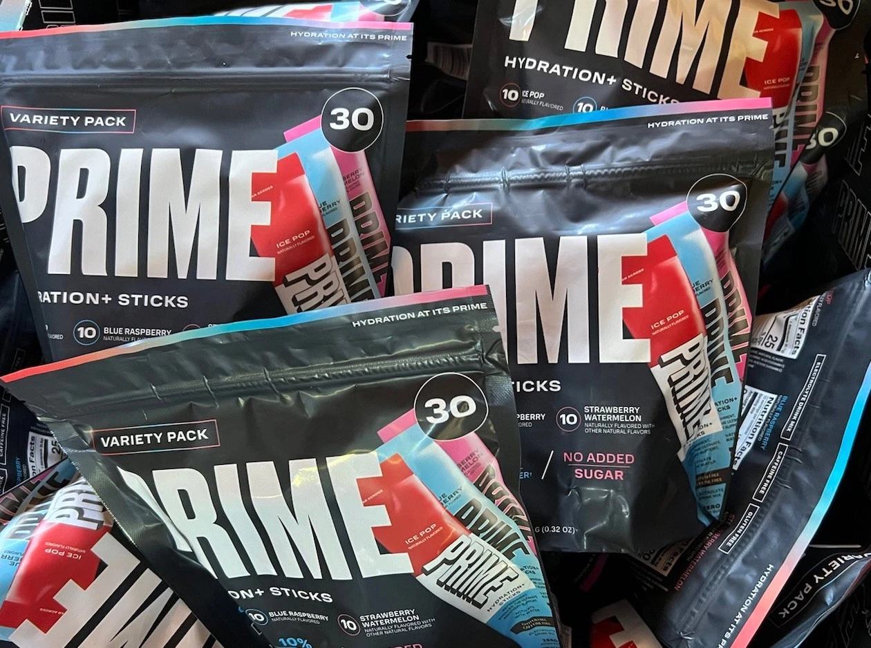 Lote de 300 Paquetes Prime Hydration+ Sticks Electrolito Bebida Mezcla Paquete Variedad