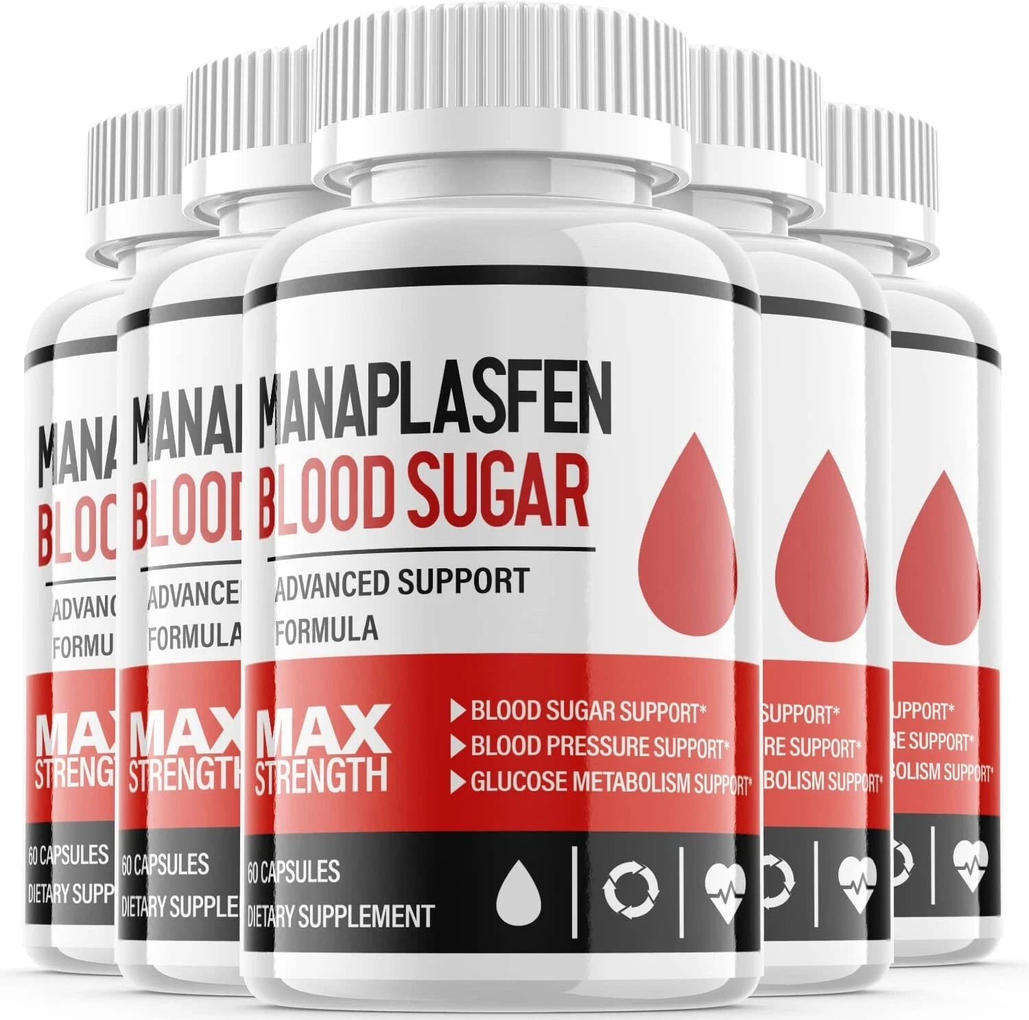 Manaplasfen - Manaplasfen Blood Sugar Capsules Advanced Support Formula - 5 Pack