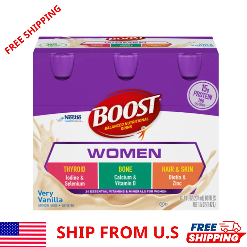 Nestle Boost Women Balanced Nutritional Drink Very Vanilla 8 oz Bottle 6 Ct