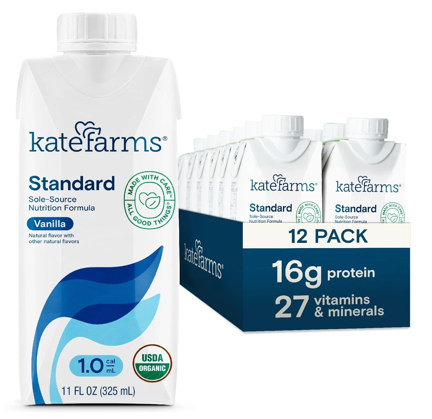 12 Sealed Cartons 11oz ea KATE FARMS Standard 1.0 Vanilla EXP Dec 2025