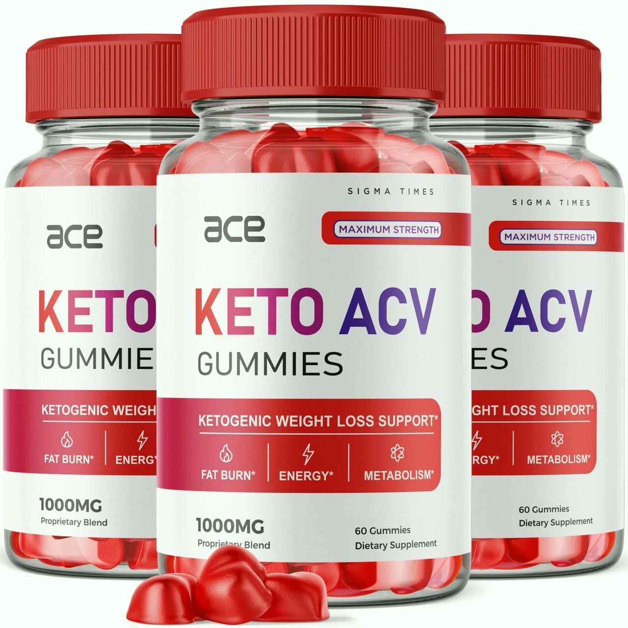 (3 Pack) Ace Keto ACV Gummies, Ace Keto ACV Gummies for Fast Weight Loss