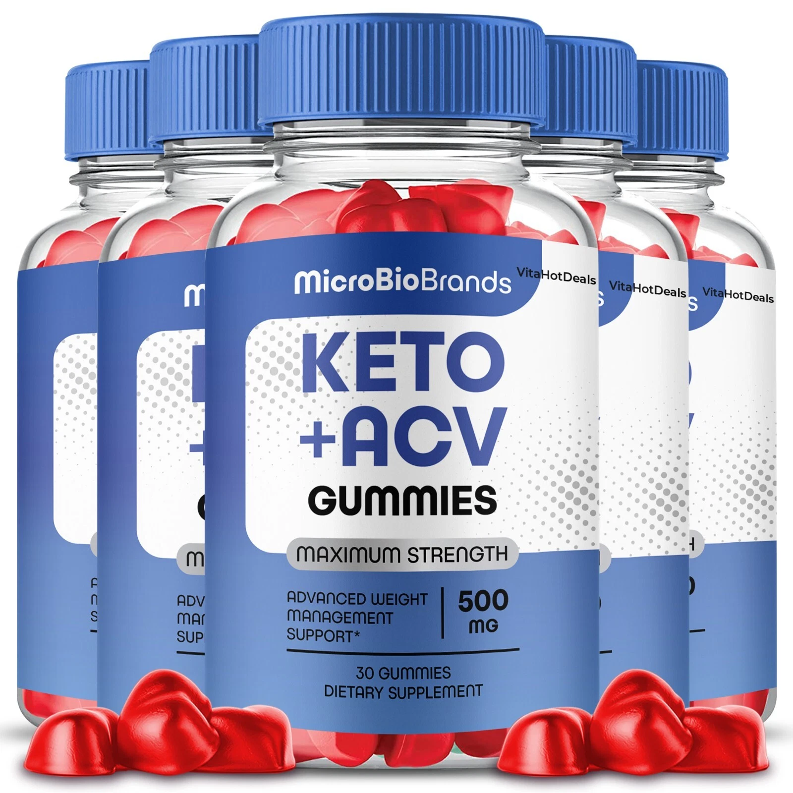 MicroBioBrands Keto ACV Gummies, MicroBio Brands + ACV Max Strength (5 Pack)