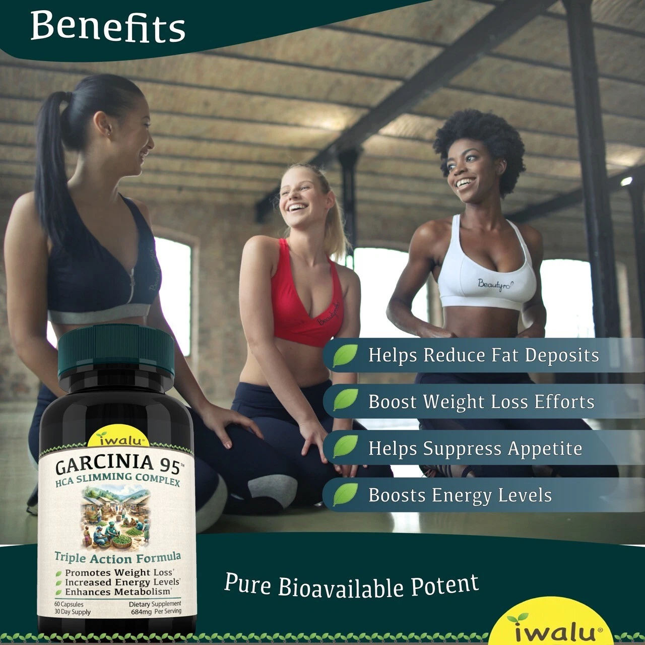 100% Pure Garcinia Metabolism Booster for Weight Loss Appetite Suppressant - USA