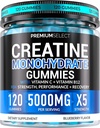Creatine Monohydrate Gummies Blueberry for Men & Women, 100% Pure ,,