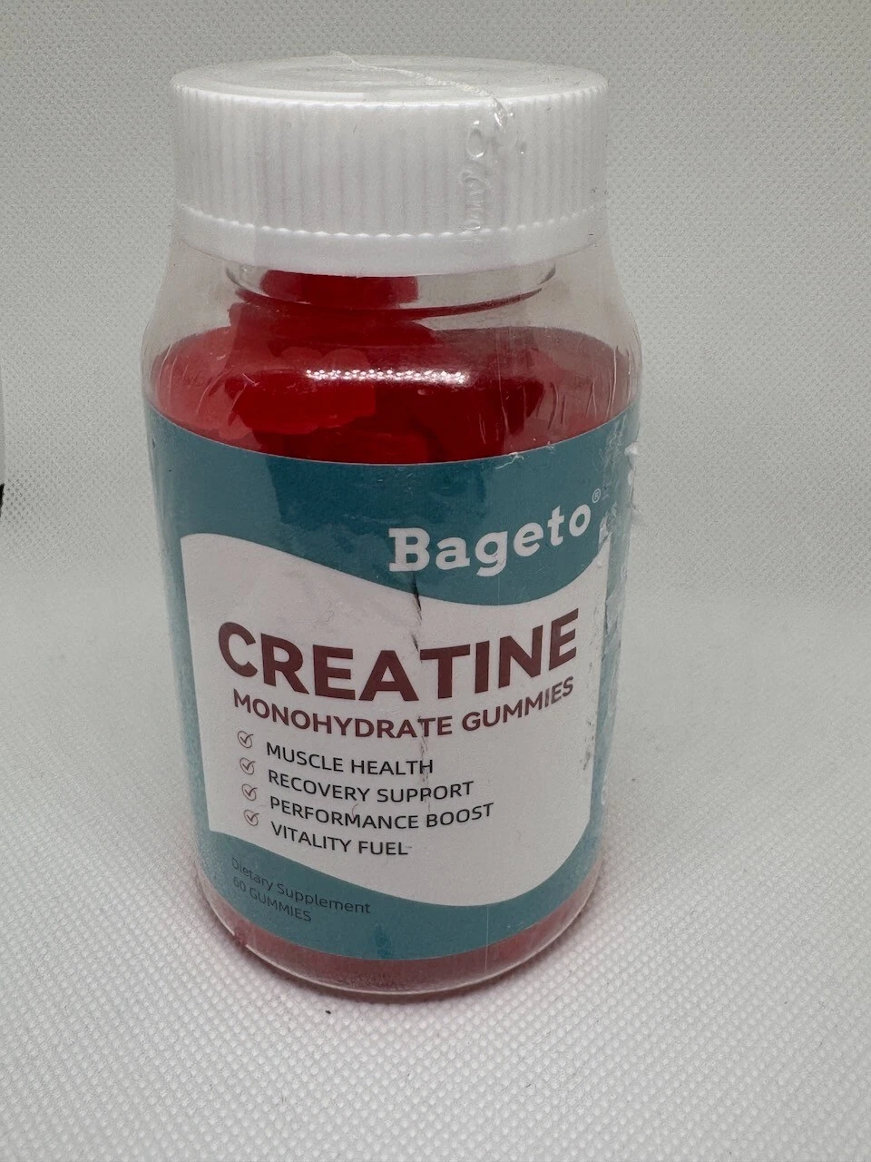 BAGETO | Creatine Monohydrate Gummies 5g - 60 Strawberry gummies