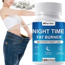 Night Time Fat Burner Supplement - Weight Loss Appetite Suppressant Detox 120ct