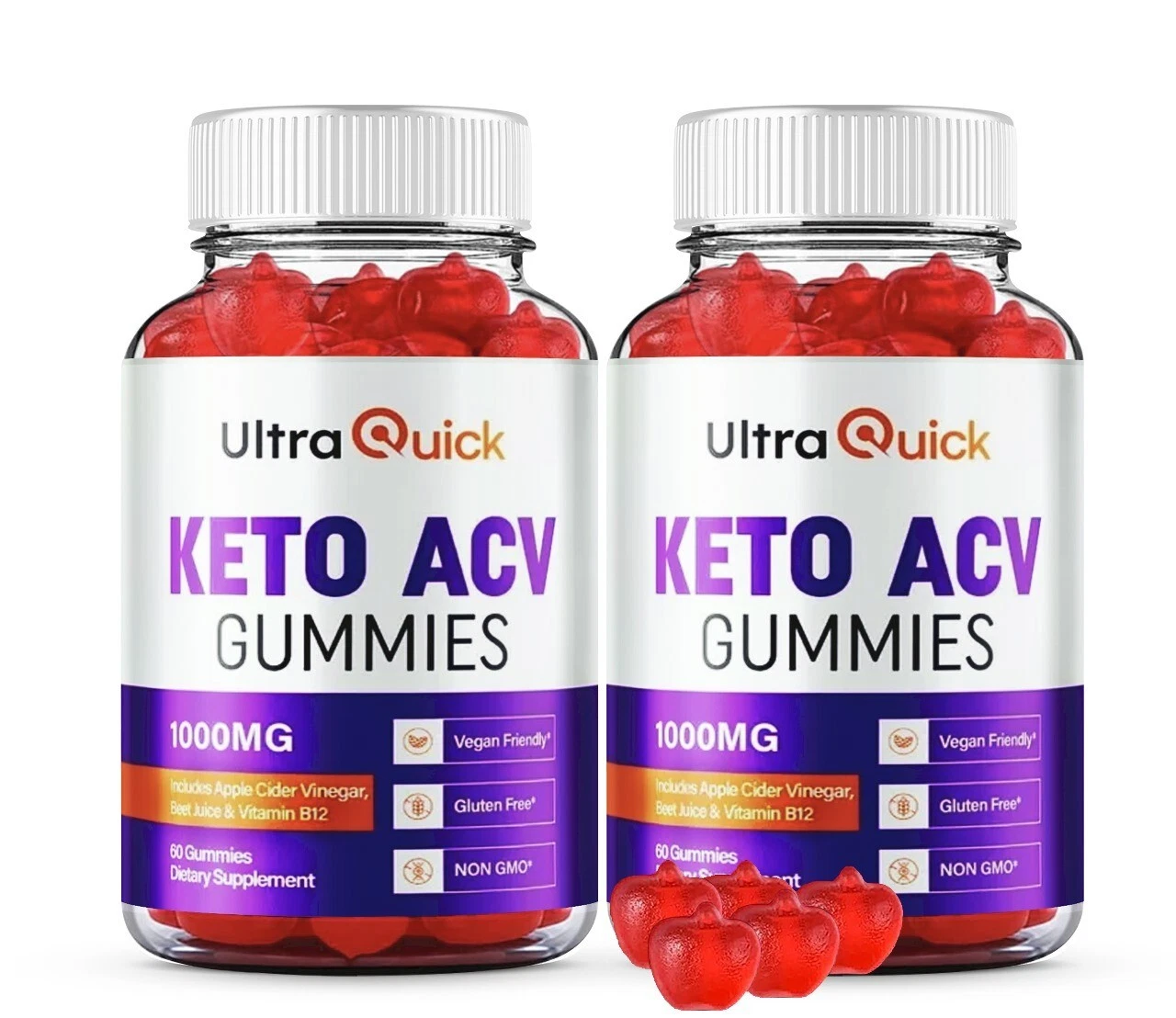 Ultra Quick Keto + ACV 1000mg Gummies, UltraQuick Keto Weight Loss (120 Gummies)